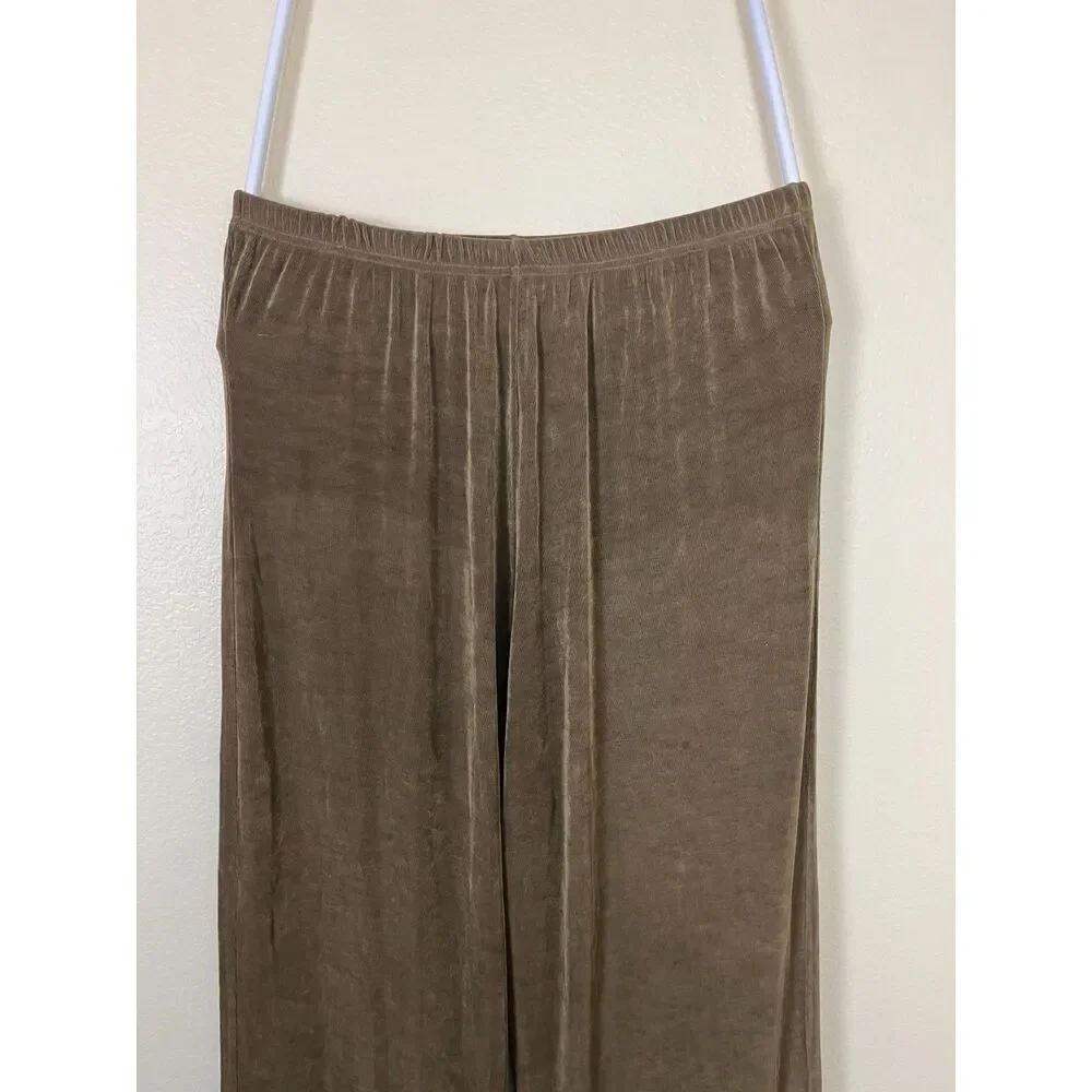 FLAX Women Size M Slinky Wide Leg Ankle Cropped Pull On Pants Casaul Minimalist
